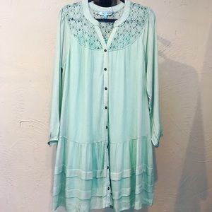 Bohemian Shift Dress w/ Dropped Waist & ruffles